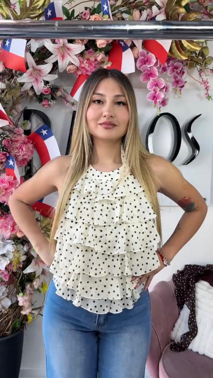 Blusa Lunares con Vuelos