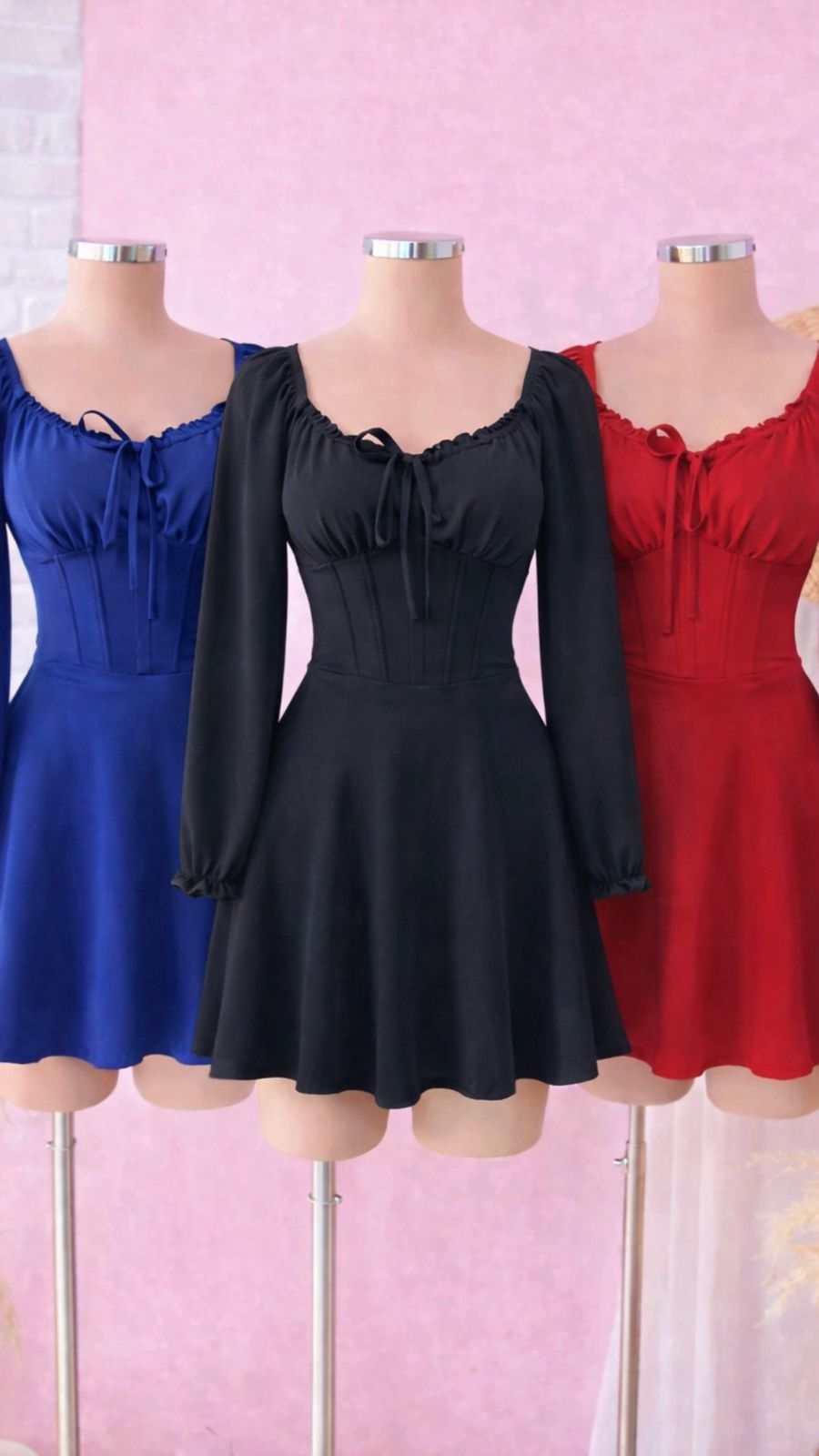 Vestido Short Lucia Manga Larga