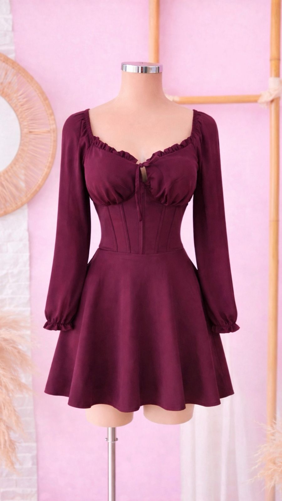 Vestido Short Lucia Manga Larga