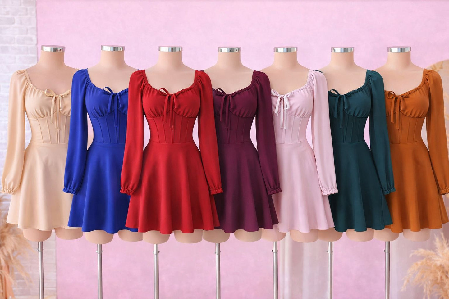 Vestido Short Lucia Manga Larga