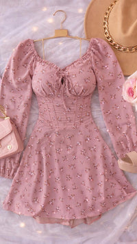 Vestido Short Lucia Manga Larga Estampado