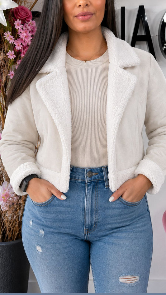 Chaqueta Aviadora Teddy - Gamuzada