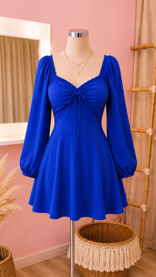 Vestido Short Carla Manga Larga