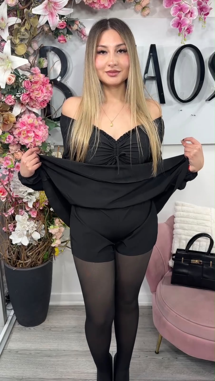 Vestido Short Carla Manga Larga