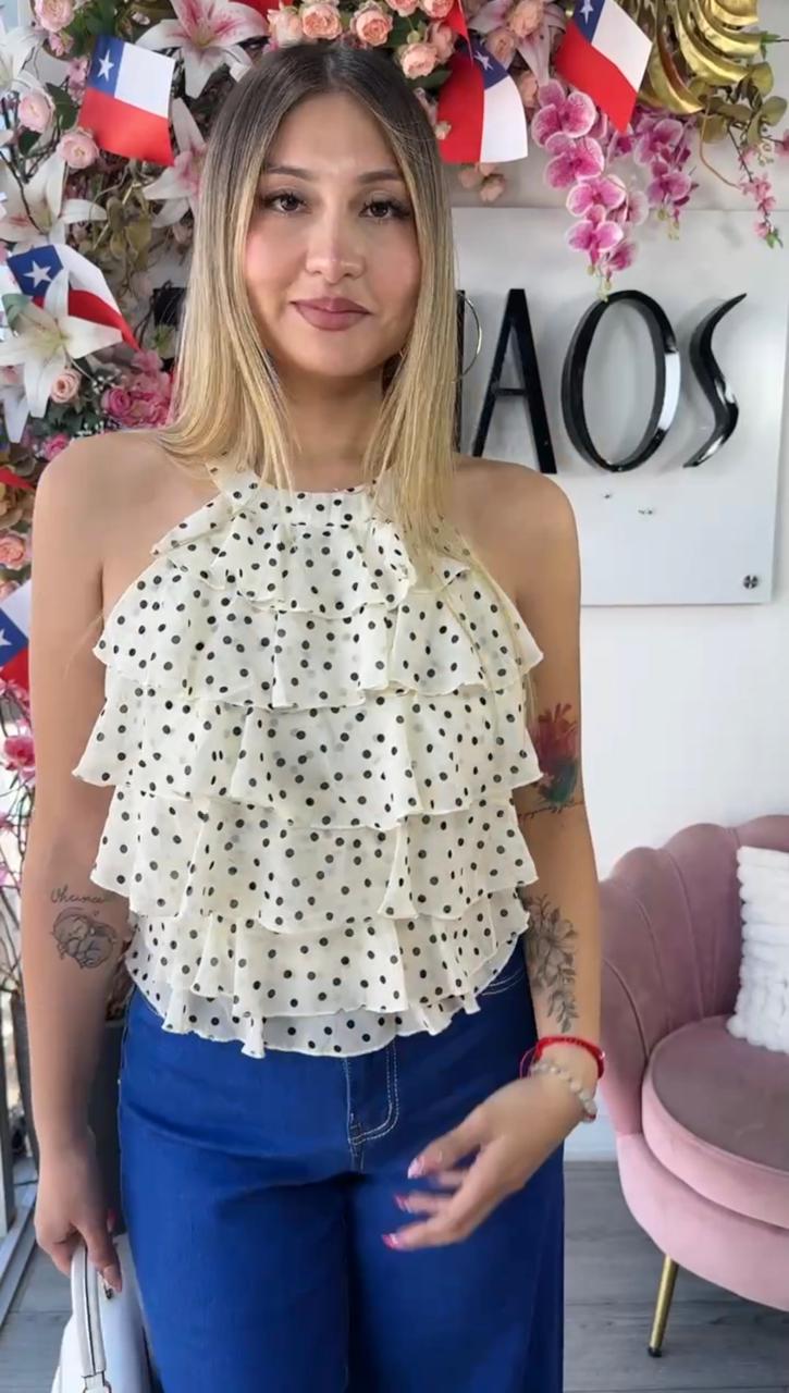 Blusa Lunares con Vuelos