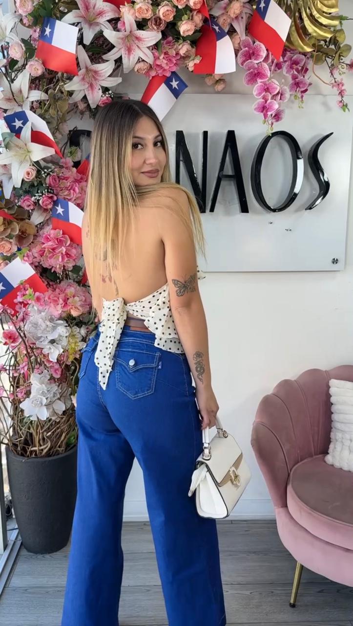 Blusa Lunares con Vuelos