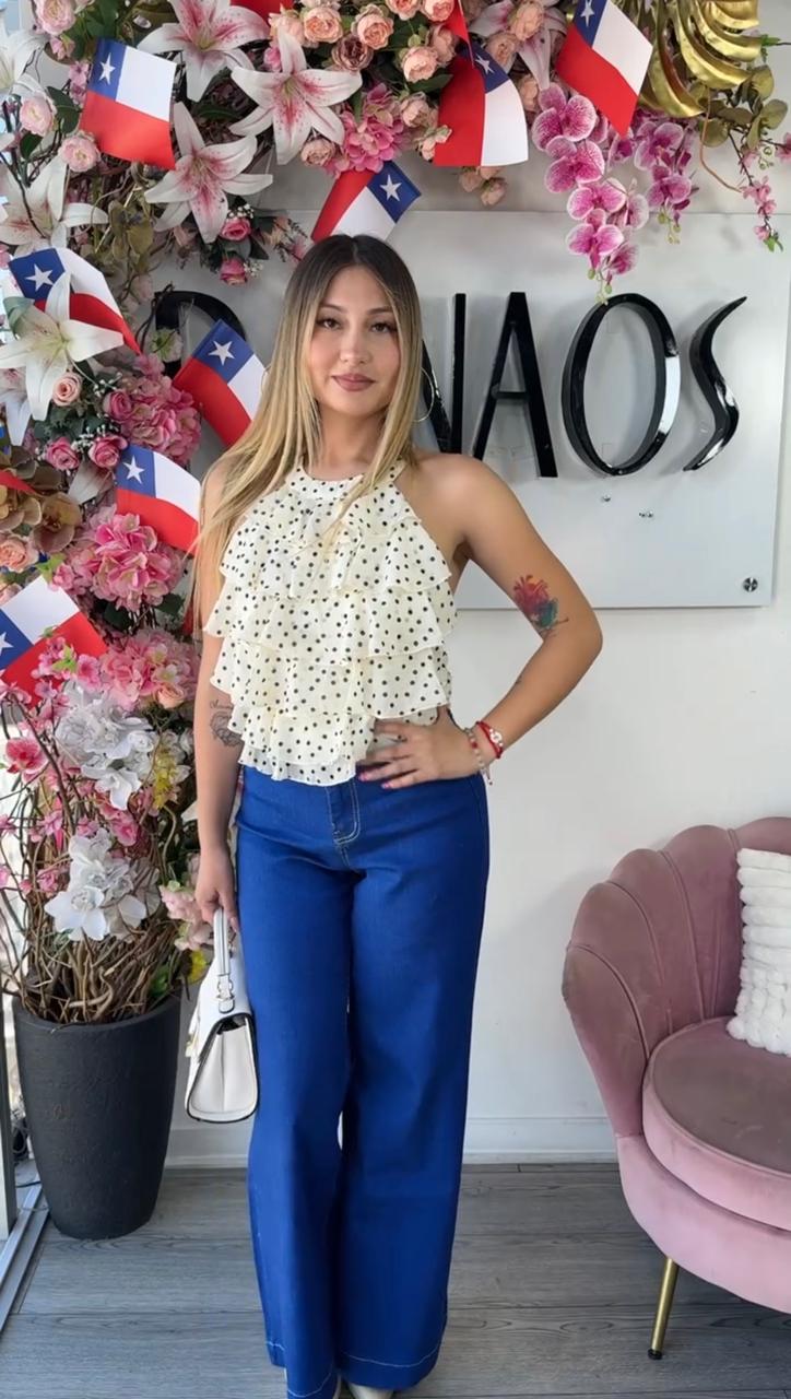 Blusa Lunares con Vuelos