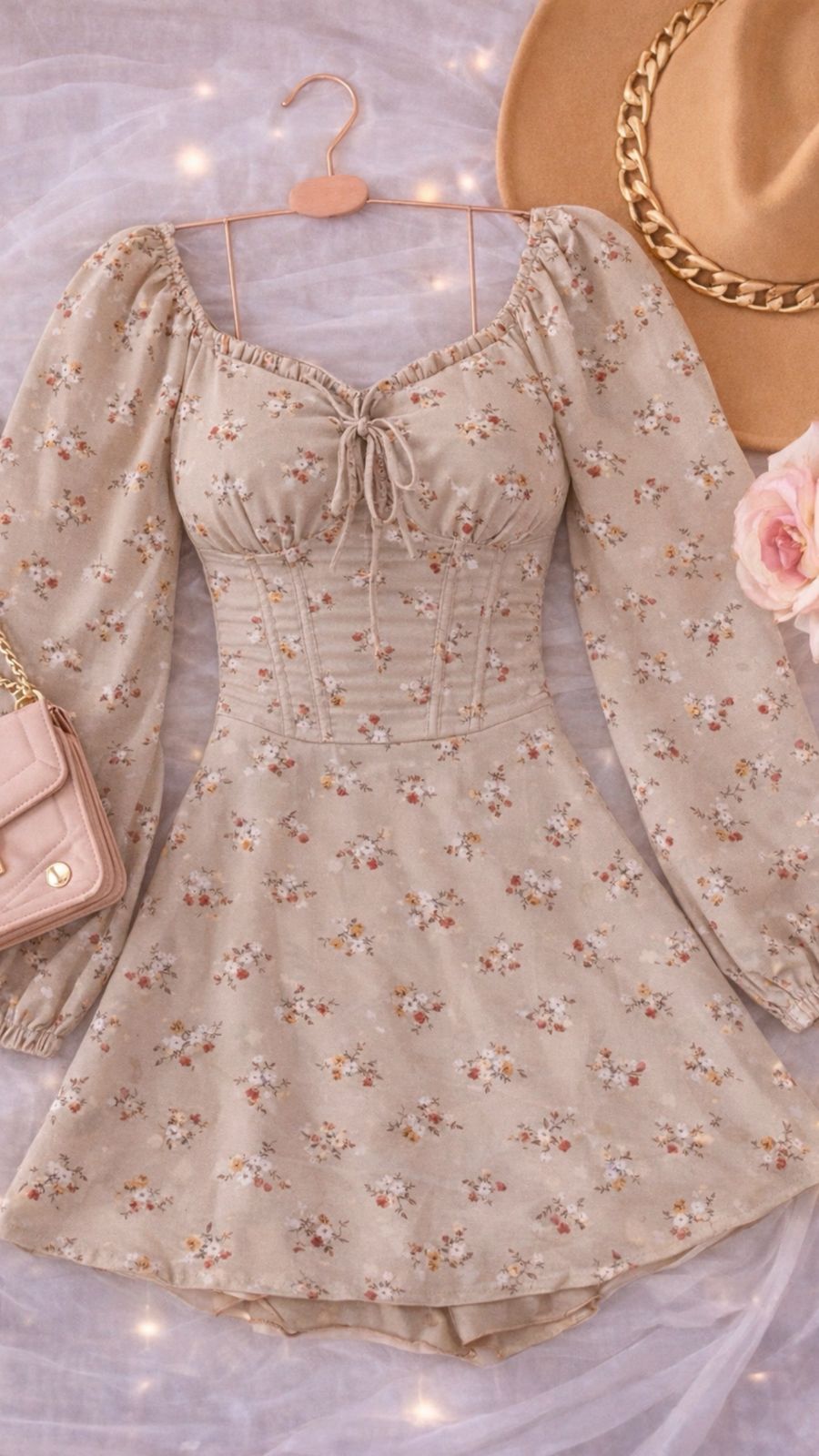 Vestido Short Lucia Manga Larga Estampado