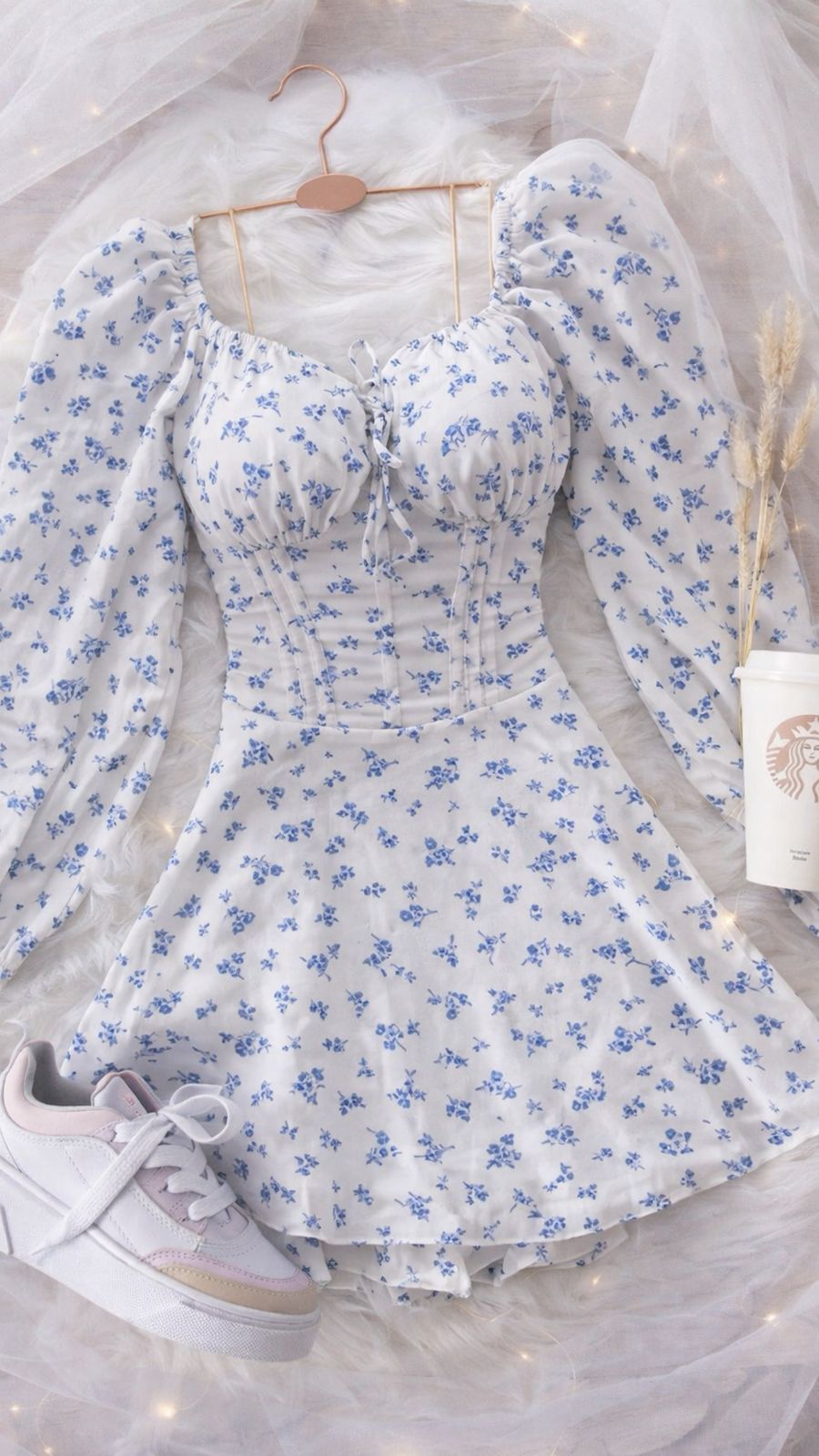 Vestido Short Lucia Manga Larga Estampado