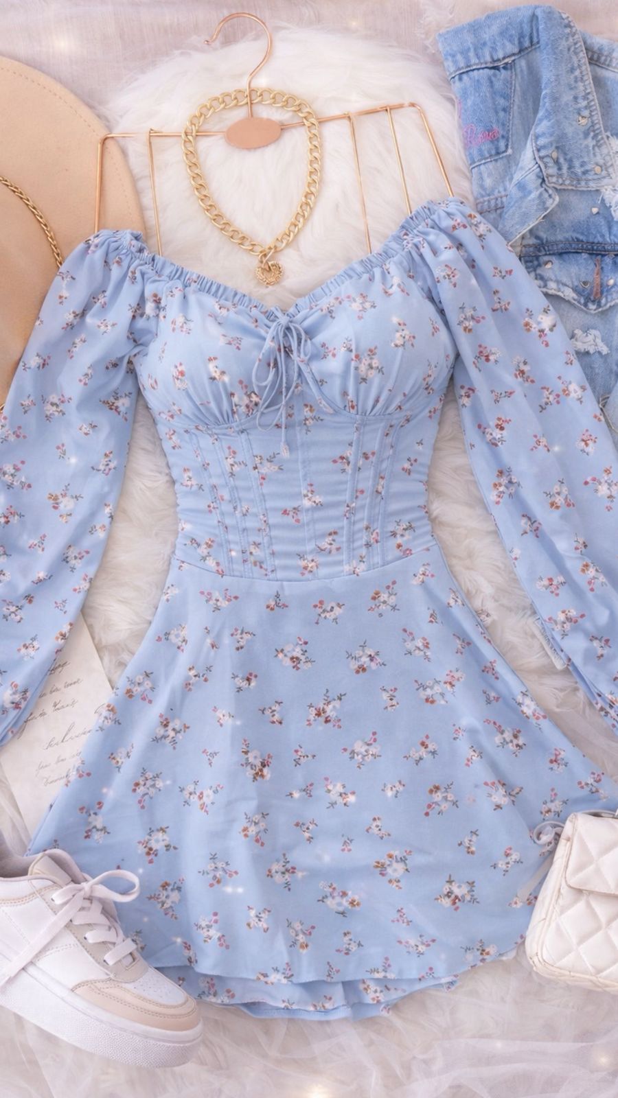 Vestido Short Lucia Manga Larga Estampado