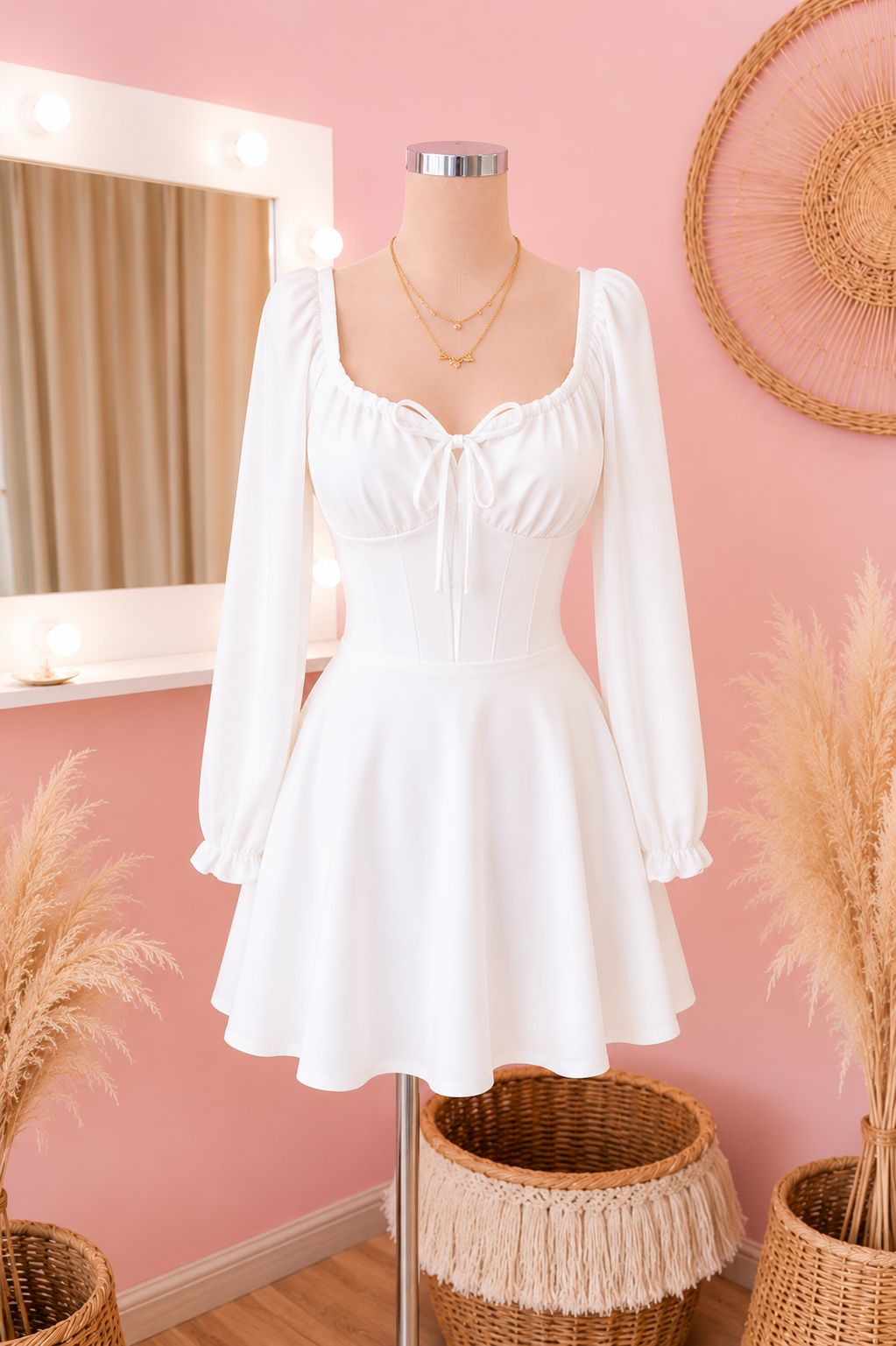 Vestido Short Lucia Manga Larga